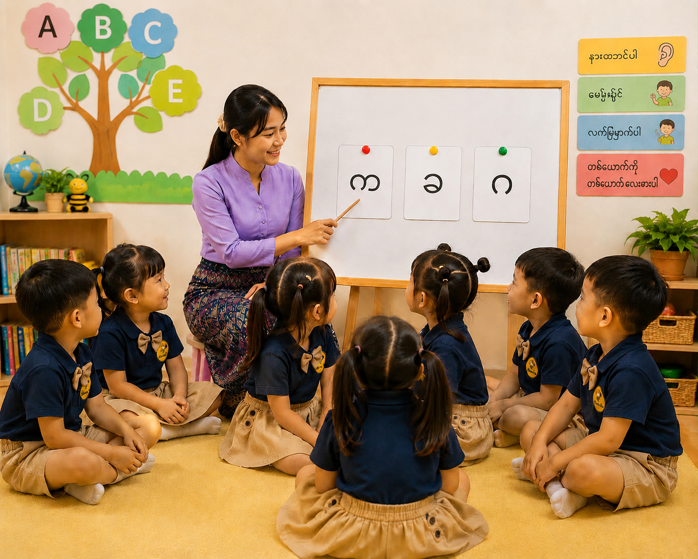 Bilingual Learning — teacher with students